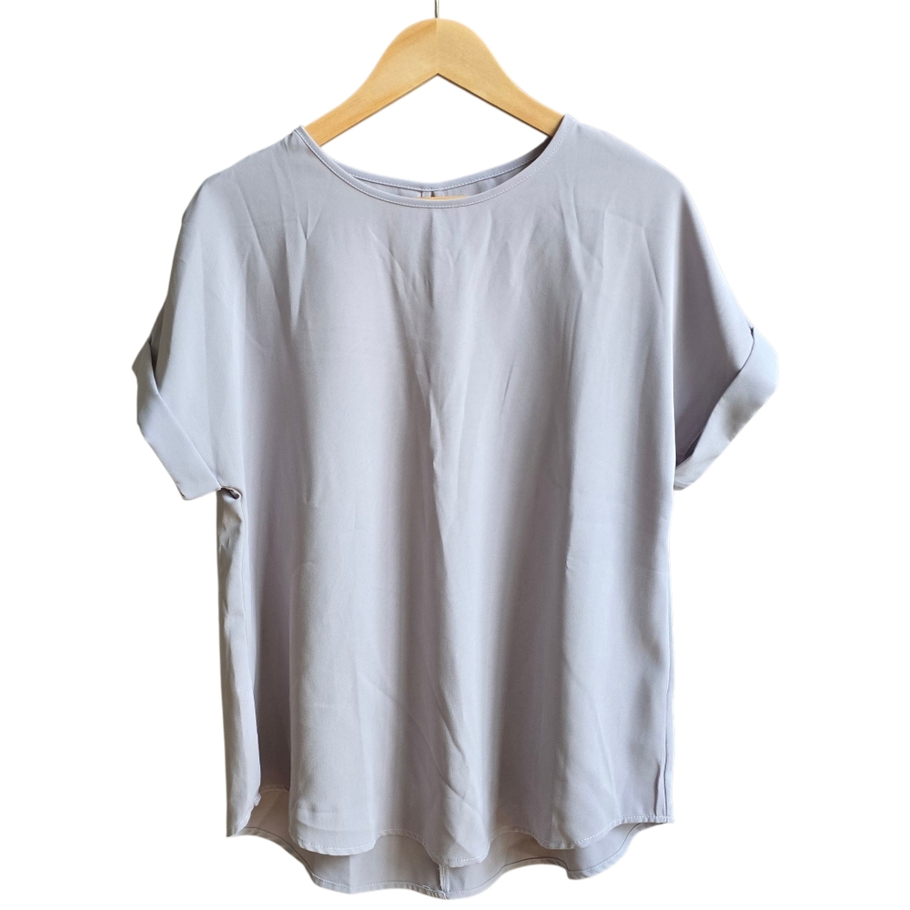 Women's Short Sleeve Chiffon Blouses Keyhole Back Medium NWOT